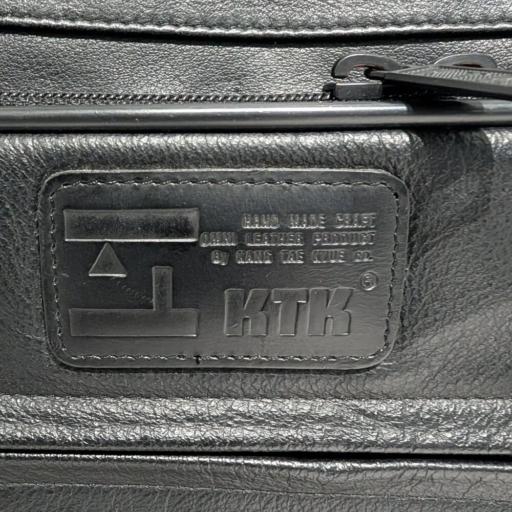 KTK South Korean High Quality Leather Framed Sturdy Briefcase Handle & Strap